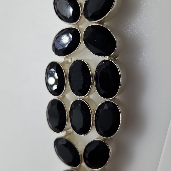 Nwot! Sterling black onyx large bracelet - Picture 7 of 8